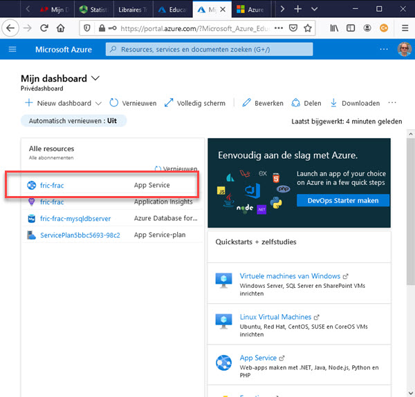 Azure Mijn dashboard